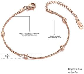 img 3 attached to Bohemian Style Titanium Stainless Steel Charm Bracelets: Trendy Rose Gold Beach Jewelry for Women & Girls