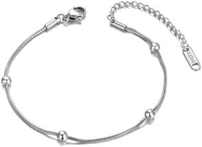 img 4 attached to Bohemian Style Titanium Stainless Steel Charm Bracelets: Trendy Rose Gold Beach Jewelry for Women & Girls