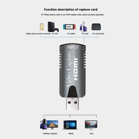 img 1 attached to 🎮 KuWFi USB 2.0 HDMI Захват Dongle - Аудио Видео Рекордер Бокс для PS4 Game, DVD, Камкордера, HD Камкордера - Карта захвата в реальном времени