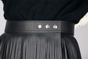 img 2 attached to 👗 Black Gypsy Style Tassel Belt with Fringe - Maikun Women's Leather Dress Belt