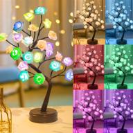 🌹 color changing multicolor rose lamp - light up rose tree lamp gift for valentine's day, colorful artificial flower bonsai tree lights for mother’s day, christmas bedroom, wedding decor - perfect girls gift логотип