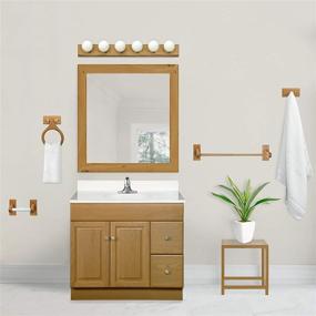 img 2 attached to 🚽 Enhance Your Bathroom Décor with the Design House 561258 Dalton Rustic 4-Piece Accessory Kit in Honey Oak