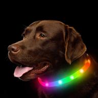 🐶 novkin rgb led dog collar: rechargeable, waterproof & safety lights for night walking, outdoor activities, camping, suitable for small, medium & large dogs logo