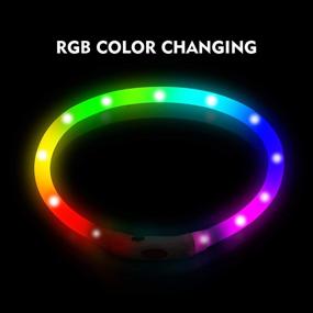 img 3 attached to 🐶 NOVKIN RGB LED Dog Collar: Rechargeable, Waterproof & Safety Lights for Night Walking, Outdoor Activities, Camping, Suitable for Small, Medium & Large Dogs