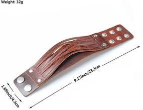 img 1 attached to Кожаный браслет GelConnie Leather Cuff - Punk плетеный браслет - Rock кожаные браслеты - Готический регулируемый обертывающийся браслет для мужчин, женщин.