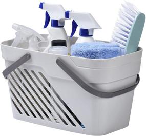 img 2 attached to ALINK Gray Portable Shower Caddy: Convenient Plastic 🚿 Storage Organizer for Bathroom, College Dorm, Kitchen, Camp, Gym