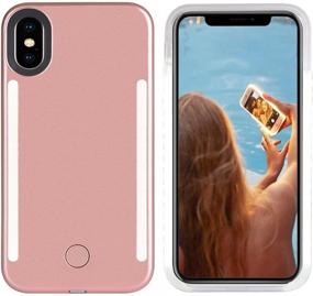 img 3 attached to 📸 Wellerly LED Selfie Light Case for iPhone Xs/X - Rechargeable Illuminated Cell Phone Cover with Dual Light Up Luminous Flashlights (Rose Gold)