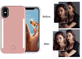 img 2 attached to 📸 Wellerly LED Selfie Light Case for iPhone Xs/X - Rechargeable Illuminated Cell Phone Cover with Dual Light Up Luminous Flashlights (Rose Gold)