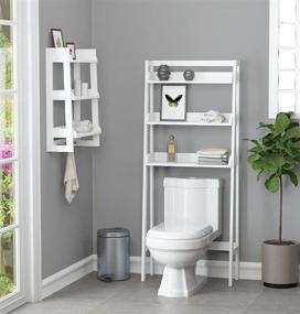 img 1 attached to 🚽 White UTEX Over The Toilet Bathroom Organizer: 3-Shelf Bathroom Spacesaver