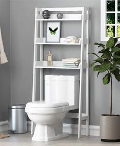 img 4 attached to 🚽 White UTEX Over The Toilet Bathroom Organizer: 3-Shelf Bathroom Spacesaver