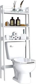 img 3 attached to 🚽 White UTEX Over The Toilet Bathroom Organizer: 3-Shelf Bathroom Spacesaver