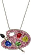 stylish pammyj paint palette pendant necklace for artists and painters, 17.5 logo