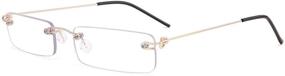 img 3 attached to 👓 WANWAN Rimless Reading Glasses: Stylish Anti-Blue Light Readers for Men and Women with Lightweight Case