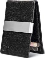 men's pebble grain leather minimalist wallet for money & cards - stylish accessory with organizers logo