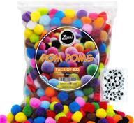 🎨 zelssi 400 pcs vibrant pom poms and googly eyes combo - assorted colors for diy crafts and decorations logo