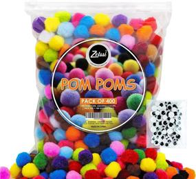 img 4 attached to 🎨 Zelssi 400 Pcs Vibrant Pom Poms and Googly Eyes Combo - Assorted Colors for DIY Crafts and Decorations