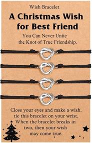 img 4 attached to 🎁 UPROMI Christmas Wish Bracelets: Perfect Gifts for Friends- Love Knot Infinity Matching Friendship Bracelet Set for Women, Teens, Girls and Sisters (2/3/4)