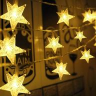 🌟 aluan 50 led star string lights: waterproof twinkle fairy lights for indoor/outdoor, usb & battery operated with 8 modes - ideal for christmas, parties, weddings, and more (warm white) logo