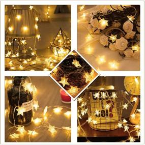 img 3 attached to 🌟 Aluan 50 LED Star String Lights: Waterproof Twinkle Fairy Lights for Indoor/Outdoor, USB & Battery Operated with 8 Modes - Ideal for Christmas, Parties, Weddings, and More (Warm White)