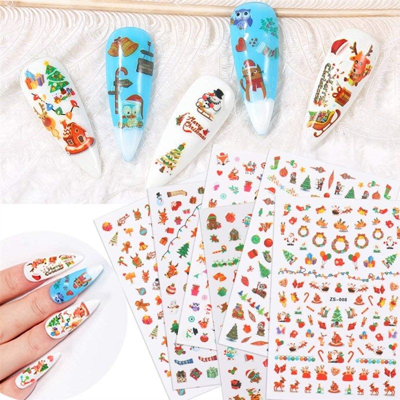 TOMICCA Nail Stickers for Kids - Nail Art Stickers, 12 Sheets Cute Animals  Nail Design Stickers, 3D Self-Adhesive DIY Nail Art Decoration Set for Girls