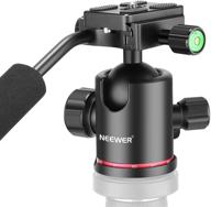 neewer heavy duty camera tripod ball head: 360 degree panoramic, load up to 17.6lbs/8kg, handle & quick shoe plate logo