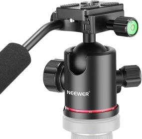 img 2 attached to Neewer Heavy Duty Camera Tripod Ball Head: 360 Degree Panoramic, Load up to 17.6lbs/8kg, Handle & Quick Shoe Plate