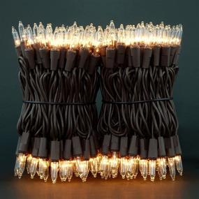 img 3 attached to 200 Clear Christmas Lights with Brown Wire - Pack of 2 Strands, 21ft 100 Count Incandescent Mini String Lights (Brown Wire) - UL Certified