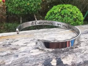 img 2 attached to 🎁 Personalized Stainless Steel Cuff Bracelets with Engraved Inspirational Quotes, Hidden Messages, and Crown Detail - Ideal Birthday, Christmas, and Thanksgiving Gift for Men, Women, and Girls, Complete with a Beautiful Gift Box