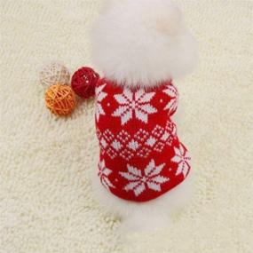 img 1 attached to 🎄 Christmas Snowflake Sweater for Pet Dogs & Cats: Festive Attire for Your Beloved Pets!