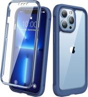 diaclara iphone 13 pro case with touch sensitive screen protector - full body protection in dark blue logo