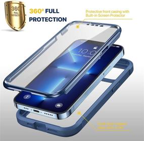 img 3 attached to Diaclara iPhone 13 Pro Case with Touch Sensitive Screen Protector - Full Body Protection in Dark Blue