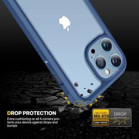 img 2 attached to Diaclara iPhone 13 Pro Case with Touch Sensitive Screen Protector - Full Body Protection in Dark Blue