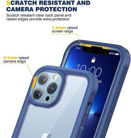 img 1 attached to Diaclara iPhone 13 Pro Case with Touch Sensitive Screen Protector - Full Body Protection in Dark Blue