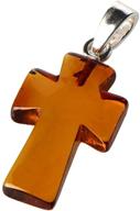 🔮 genuine baltic amber cross pendant: stunning cross pendant with authentic amber logo