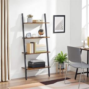 img 3 attached to 📚 VASAGLE Industrial Ladder Shelf: 4-Tier Bookshelf for Stylish Storage in Living Room, Kitchen, or Office