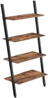 📚 vasagle industrial ladder shelf: 4-tier bookshelf for stylish storage in living room, kitchen, or office logo