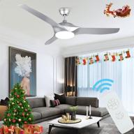 depuley 52-inch flush mount ceiling fan light remote control, low profile 3 reversible blades fixture living room dining room bedroom, 3000k-6000k changeable nickel логотип