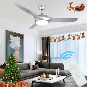 img 4 attached to Depuley 52-Inch Flush Mount Ceiling Fan Light Remote Control, Low Profile 3 Reversible Blades Fixture Living Room Dining Room Bedroom, 3000K-6000K Changeable Nickel