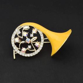 img 3 attached to 🎵 YYBONNIE Crystal French Horn Guitar Violin Musical Note Brooch Pin Breastpin - Ideal for Weddings, Parties, and Music Lovers