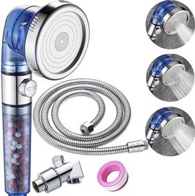 img 4 attached to 🚿 Filter Shower Head with Hose: High Pressure & Water Saving Handheld Showerheads for Dry Skin & Hair