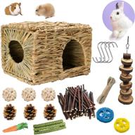 handcrafted grass bunny hideout - edible natural grass playhouse for rabbits, guinea pigs, and small animals: comfy retreat for play, sleep, and nibbling logo