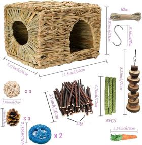 img 3 attached to Handcrafted Grass Bunny Hideout - Edible Natural Grass Playhouse for Rabbits, Guinea Pigs, and Small Animals: Comfy Retreat for Play, Sleep, and Nibbling