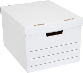 img 4 attached to Amazon Basics Heavy Duty Storage Filing Box 12-Pack - Letter/Legal Size, Lift-Off Lid Included