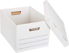 img 3 attached to Amazon Basics Heavy Duty Storage Filing Box 12-Pack - Letter/Legal Size, Lift-Off Lid Included