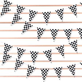 img 2 attached to Checker Pattern Plastic Pennant Racing Banner – 100ft Long Car Finish Line – Ideal for Decorations, Birthdays, Events, Festivals – Perfect for Children & Adults