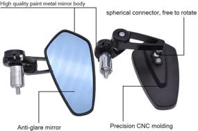 img 3 attached to KATUR 7/8Inch 22mm Oval CNC Handlebar End Mirrors - High-Quality Anti-Glare Rearview Mirrors for Harley Davidson Honda Yamaha Suzuki Kawasaki Black