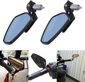 img 4 attached to KATUR 7/8Inch 22mm Oval CNC Handlebar End Mirrors - High-Quality Anti-Glare Rearview Mirrors for Harley Davidson Honda Yamaha Suzuki Kawasaki Black