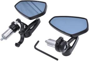 img 1 attached to KATUR 7/8Inch 22mm Oval CNC Handlebar End Mirrors - High-Quality Anti-Glare Rearview Mirrors for Harley Davidson Honda Yamaha Suzuki Kawasaki Black