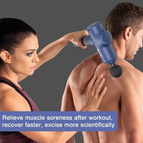 img 1 attached to 🔵 NetDot Massage Gun: Deep Tissue Percussion Massager with Touch Screen for Post-Workout Recovery - Blue