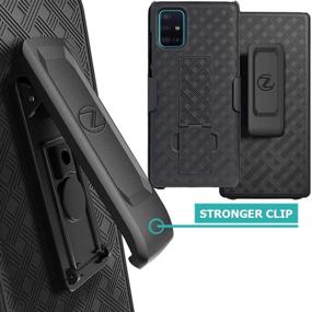 img 2 attached to ZASE Samsung A51 Holster Case with Belt Clip – Super 📱 Slim Rugged Protective Cover Armor Defender Strong Belt Clip [Kickstand] in Black